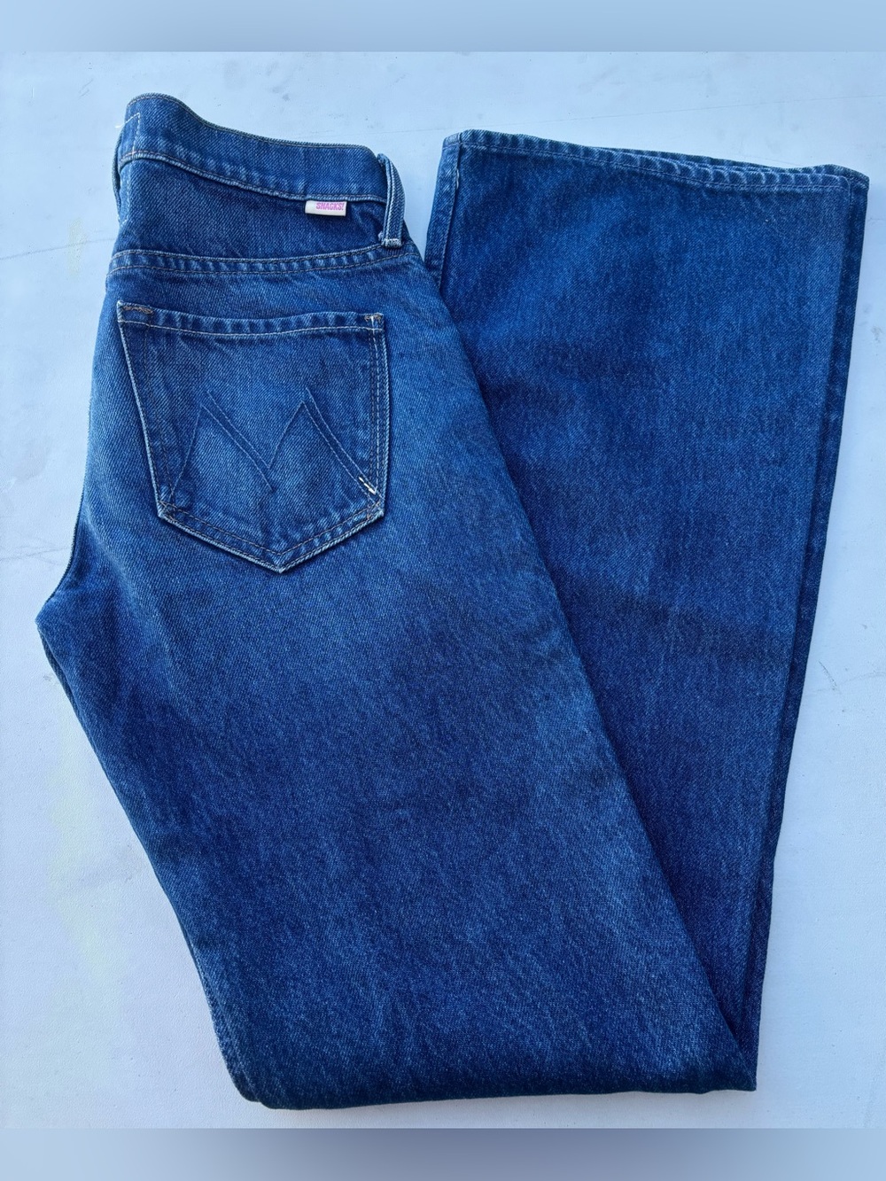 Mother Snacks warm stone blue size 28 sample